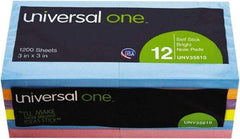 Universal One - 100 Sheet, 4-1/8 x 6-3/4", Plain Self-Stick Notes - Assorted Colors - All Tool & Supply