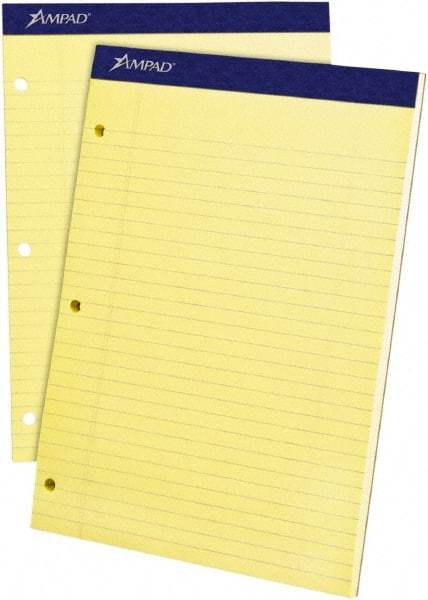 AMPAD - 100 Sheet, 8-1/2 x 11", Legal/Wide (Style) Legal Pad - Canary - All Tool & Supply