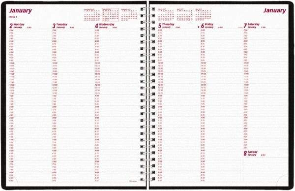 Brownline - 26 Sheet, 3-1/4 x 6-1/4", Weekly Planner - Black - All Tool & Supply