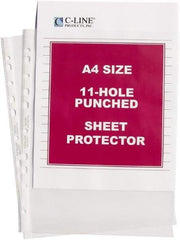 C-LINE - 50 Piece Clear Sheet Protectors-Ring Binder - 11-3/4" High x 8-1/4" Wide - All Tool & Supply