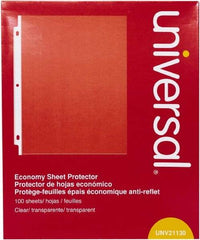 UNIVERSAL - 100 Piece Clear Sheet Protectors-Ring Binder - 11" High x 8-1/2" Wide - All Tool & Supply