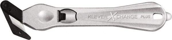 Klever Innovations - Recessed/Hook Blade Safety Cutter - 1-3/4" Carbon Steel Blade, Silver Magnesium Handle, 1 Blade Included - All Tool & Supply