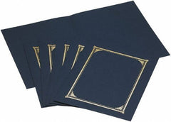 Geographic - 6 Piece Navy Blue Document Holders-Certificate/Document - 9-3/4" High x 12-1/2" Wide - All Tool & Supply