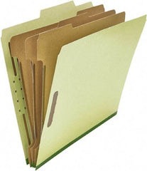 UNIVERSAL - 8-1/2 x 11", Letter Size, Green, Classification Folders with Top Tab Fastener - 25 Point Stock, Right of Center Tab Cut Location - All Tool & Supply