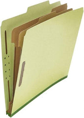 UNIVERSAL - 8-1/2 x 11", Letter Size, Green, Classification Folders with Top Tab Fastener - 25 Point Stock, Right of Center Tab Cut Location - All Tool & Supply