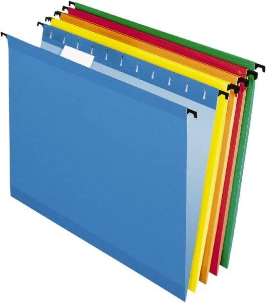 Pendaflex - 8-1/2 x 11", Letter Size, Assorted Colors, Hanging File Folder - 11 Point Stock, 1/5 Tab Cut Location - All Tool & Supply