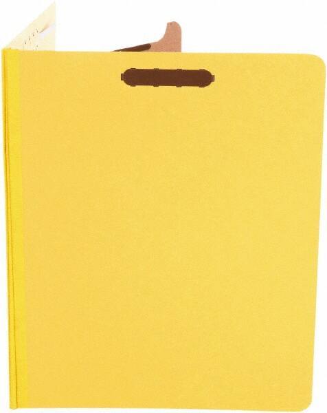 UNIVERSAL - 8-1/2 x 11", Letter Size, Yellow, Classification Folders with Top Tab Fastener - 25 Point Stock, Right of Center Tab Cut Location - All Tool & Supply