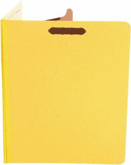 UNIVERSAL - 8-1/2 x 11", Letter Size, Yellow, Classification Folders with Top Tab Fastener - 25 Point Stock, Right of Center Tab Cut Location - All Tool & Supply