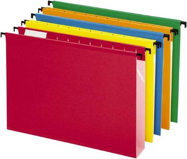 Pendaflex - 8-1/2 x 11", Letter Size, Assorted Colors, Hanging File Folder - 11 Point Stock, 1/5 Tab Cut Location - All Tool & Supply