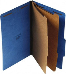 UNIVERSAL - 9-1/4 x 14-3/4", Legal, Cobalt Blue, Classification Folders with Top Tab Fastener - 25 Point Stock, Right of Center Tab Cut Location - All Tool & Supply