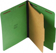 UNIVERSAL - 8-1/2 x 11", Letter Size, Emerald Green, Classification Folders with Top Tab Fastener - 25 Point Stock, Right of Center Tab Cut Location - All Tool & Supply