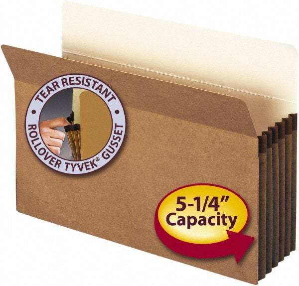 SMEAD - 9-1/2 x 14-1/2", Legal, Brown, 5-1/4" Expanding Wallet - 11 Point Stock, Straight Tab Cut Location - All Tool & Supply