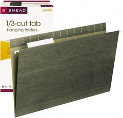 SMEAD - 9-1/4 x 14-1/2", Legal, Standard Green, Hanging File Folder - 11 Point Stock, 1/3 Tab Cut Location - All Tool & Supply