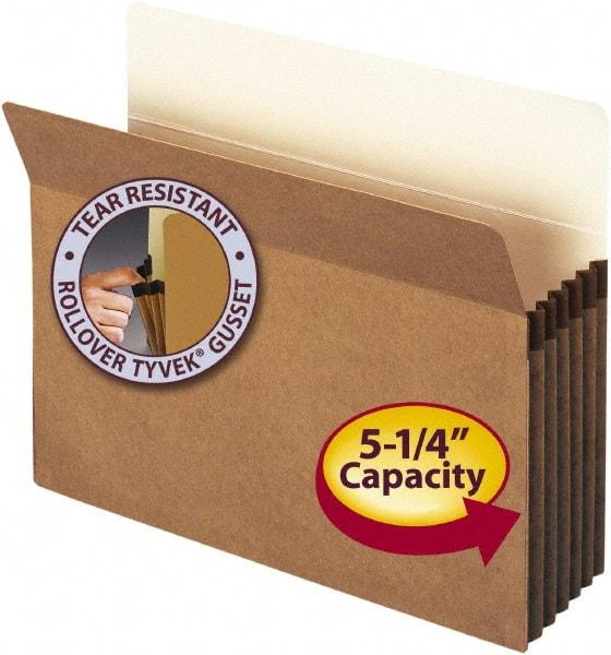 SMEAD - 8-1/2 x 11", Letter Size, Brown, 5-1/4" Expanding Wallet - 11 Point Stock, Straight Tab Cut Location - All Tool & Supply