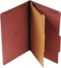 UNIVERSAL - 9-1/2 x 14-1/2", Legal, Red, Classification Folders with Top Tab Fastener - 25 Point Stock, Right of Center Tab Cut Location - All Tool & Supply