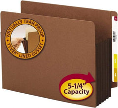 SMEAD - 8-1/2 x 11", Letter Size, Dark Brown, Expansion Folders - Straight Tab Cut Location - All Tool & Supply