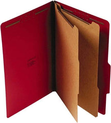 UNIVERSAL - 9-1/2 x 14-1/2", Legal, Ruby Red, Classification Folders with Top Tab Fastener - 25 Point Stock, Right of Center Tab Cut Location - All Tool & Supply