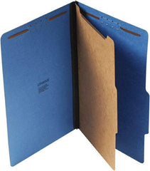 UNIVERSAL - 9-1/2 x 14-1/2", Legal, Cobalt Blue, Classification Folders with Top Tab Fastener - 25 Point Stock, Right of Center Tab Cut Location - All Tool & Supply