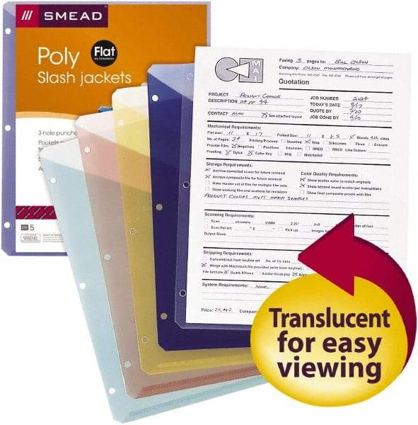 SMEAD - 8-1/2 x 11", Letter Size, Assorted Colors, Classification Folders with End Tab Fastener - All Tool & Supply