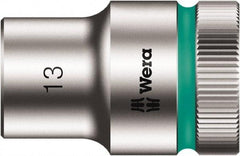 Wera - 1/2" Drive, Standard Hand Socket - 6 Points, Chrome Vanadium, Chrome Finish - All Tool & Supply