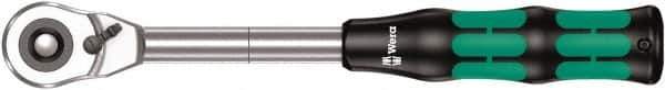 Wera - 1/2" Drive Pear Head Ratchet - Chrome Vanadium Finish, 11" OAL, 72 Gear Teeth, Ergonomic Cushion Grip Handle - All Tool & Supply