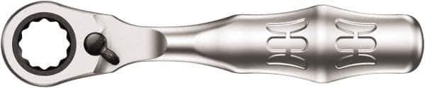 Wera - 1/4" Splined Drive Pear Head Mini-Ratchet Drive - Chrome Vanadium Finish, 4" OAL, 60 Gear Teeth, Forged Grip Handle - All Tool & Supply