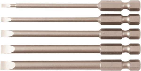 Wiha - 5 Piece, Bit Set - 1/4" Drive, Slotted Point - All Tool & Supply