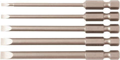 Wiha - 5 Piece, Bit Set - 1/4" Drive, Slotted Point - All Tool & Supply