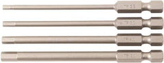 Wiha - 4 Piece, Bit Set - 1/4" Drive, Hex Point - All Tool & Supply