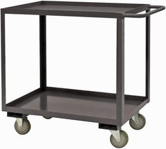 Durham - 2,400 Lb Capacity, 36" Wide x 18" Long x 37-5/8" High Service Cart - 2 Shelf, Steel, 2 Rigid/2 Swivel Casters - All Tool & Supply