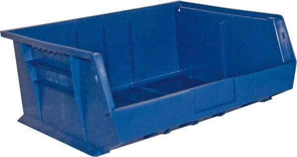 Durham - 14-5/8" Deep, Blue Plastic Hang and Stack Bins - 7" High x 16-3/4" Wide x 14-5/8" Long - All Tool & Supply