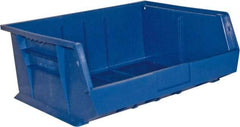 Durham - 14-5/8" Deep, Blue Plastic Hang and Stack Bins - 7" High x 16-3/4" Wide x 14-5/8" Long - All Tool & Supply