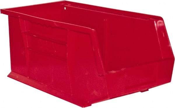 Durham - 14-5/8" Deep, Red Plastic Hang and Stack Bins - 7" High x 8-1/4" Wide x 14-5/8" Long - All Tool & Supply