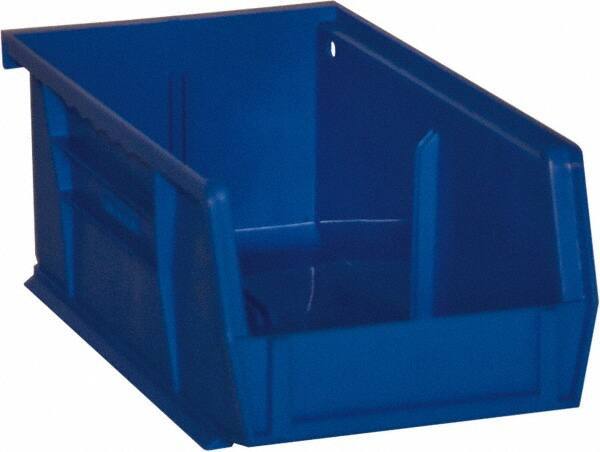 Durham - 7-7/16" Deep, Blue Plastic Hang and Stack Bins - 3" High x 4-3/16" Wide x 7-7/16" Long - All Tool & Supply