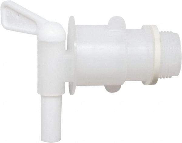 Detco - 3/4" NPT Plastic Rigid Drum Faucet - No Arrester, Manual Closing, 3" Long Extension - All Tool & Supply