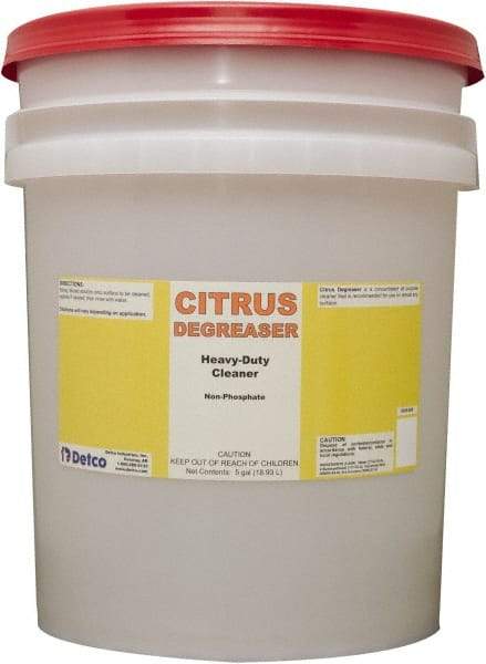 Detco - 5 Gal Bucket Cleaner/Degreaser - Liquid, Butyl-Based, Citrus - All Tool & Supply