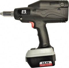 RivetKing - All up to 3/16" Closed End Rivet Capacity , 2,900 Lb Pull Force Cordless Electric Riveter - 5/8" Stroke Length, 14.4 Volt, Mandrel Collection, (1) RK401CR-57 Battery Included - All Tool & Supply