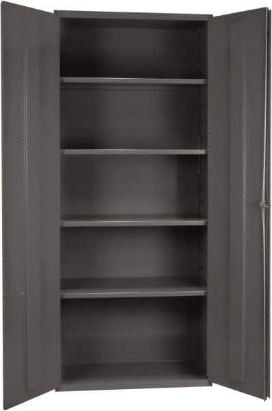 Durham - 4 Shelf Locking Storage Cabinet - Steel, 36" Wide x 24" Deep x 84" High, Gray - All Tool & Supply