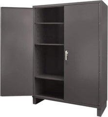 Durham - 3 Shelf Locking Storage Cabinet - Steel, 60" Wide x 24" Deep x 84" High, Gray - All Tool & Supply