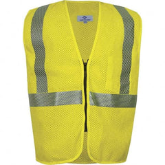 National Safety Apparel - Size 3XL Flame Resistant/Retardant Yellow Mesh Public Safety High Visibility Vest - Exact Industrial Supply