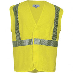 National Safety Apparel - Size S Flame Resistant/Retardant Yellow Mesh Public Safety High Visibility Vest - Exact Industrial Supply