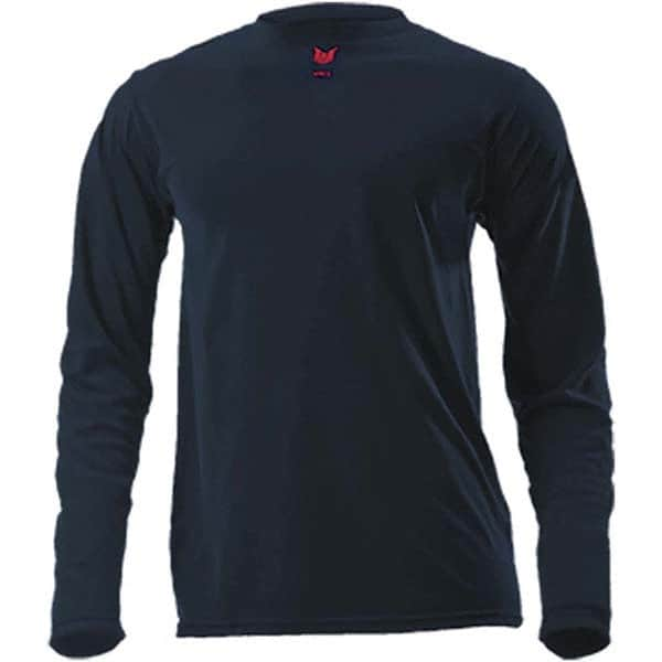 National Safety Apparel - Size S Navy Blue Flame Resistant/Retardant Long Sleeve Base Layer Shirt - Exact Industrial Supply