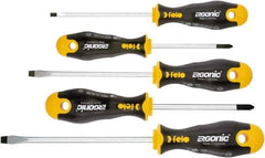 Felo - 5 Piece Phillips & Slotted Screwdriver Set - Bit Sizes: Philips #1 to #2, Comes in Cardboard/Plastic Window - All Tool & Supply