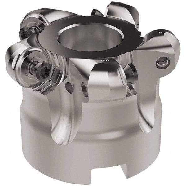 Seco - 52mm Cut Diam, 6mm Max Depth, 22mm Arbor Hole, 5 Inserts, RNMU12.. Insert Style, Indexable Copy Face Mill - R220.28 Cutter Style, 12,300 Max RPM, 40mm High, Through Coolant, Series R220 - All Tool & Supply