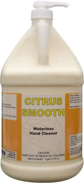 Detco - 1 Gal Pump Bottle Waterless Cream Waterless Hand Cleaner - Yellow, Citrus Scent - All Tool & Supply