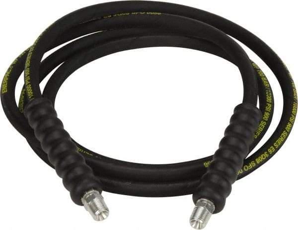 Enerpac - 1/4" Inside Diam x 3/8 NPT 10' Hydraulic Pump Hose - 10,000 psi, 3/8 NPTF Male Opposite End, Rubber - All Tool & Supply