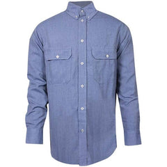 National Safety Apparel - Size S Light Blue Flame Resistant/Retardant Long Sleeve Button Down Shirt - Exact Industrial Supply