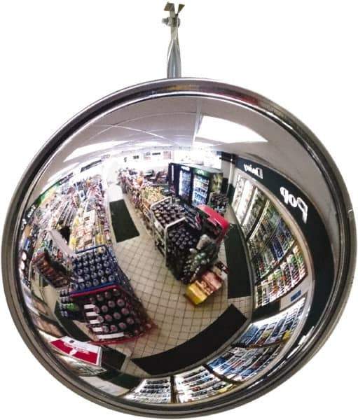 Se-Kure Domes&Mirrors - Indoor Round Convex Safety, Traffic & Inspection Mirrors - Acrylic Lens, Hardboard Backing, 24" Diam, 72' Max Covered Distance - All Tool & Supply