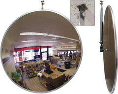 Se-Kure Domes&Mirrors - Indoor Round Convex Safety, Traffic & Inspection Mirrors - Acrylic Lens, Hardboard Backing, 18" Diam, 18' Max Covered Distance - All Tool & Supply