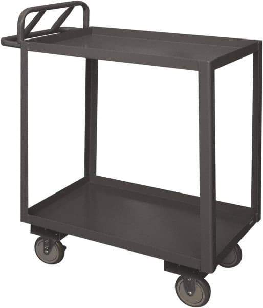 Durham - 1,200 Lb Capacity, 30" Wide x 48" Long x 38" High Service Cart - 2 Shelf, Steel, 2 Rigid/2 Swivel Casters - All Tool & Supply